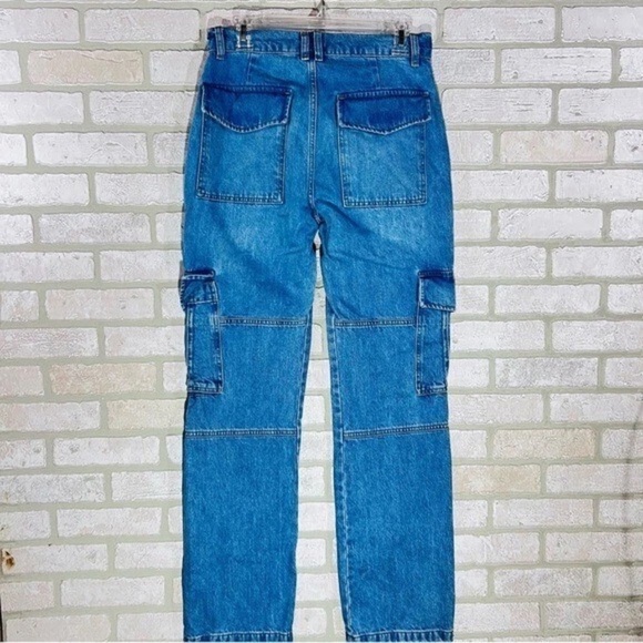 Frame Denim High Rise Straight Leg Utility Jeans in Acapella Wash Size 27 - Picture 8 of 13